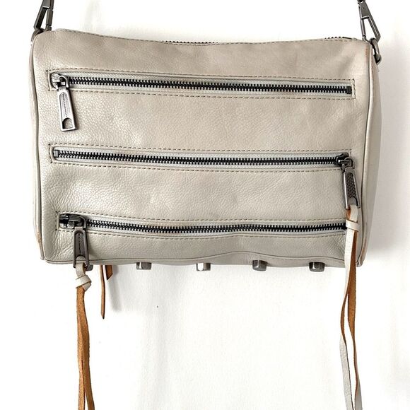 Rebecca Minkoff Tope Leather Shoulder Crossbody Bag Chain Studs Moto Boho Fringe - Picture 7 of 13